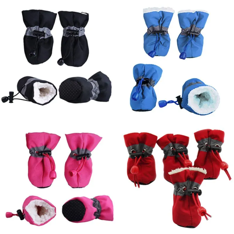 4pc Set -Winter Waterproof Anit-Skid Pet Shoes