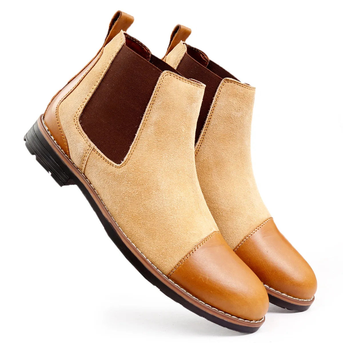 Bacca Bucci Genuine Smooth Leather Suede Boots | Chelsea Boots high end Urban Fashion