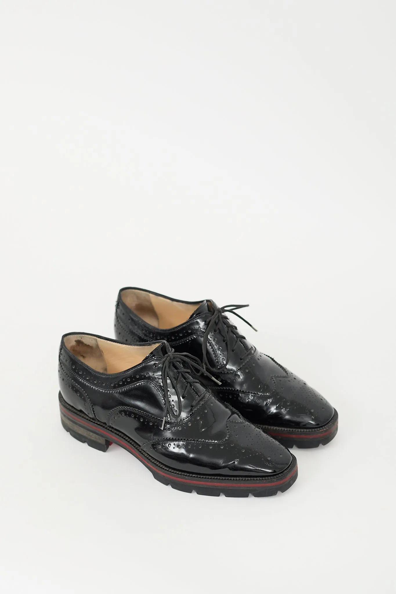 Black Patent Leather Brogue Oxford