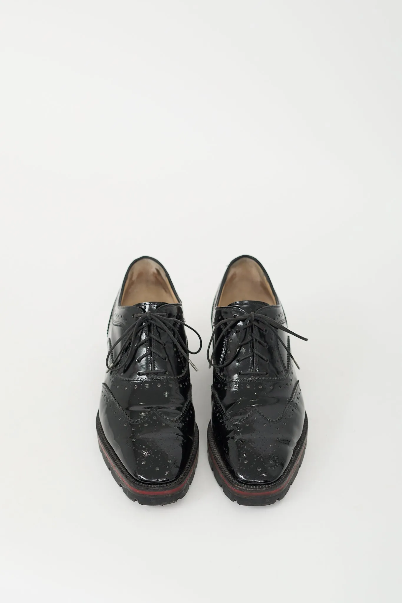 Black Patent Leather Brogue Oxford