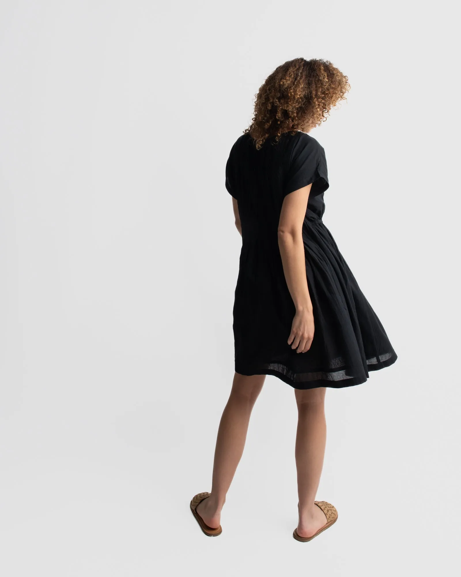 Black relaxed fit short dress