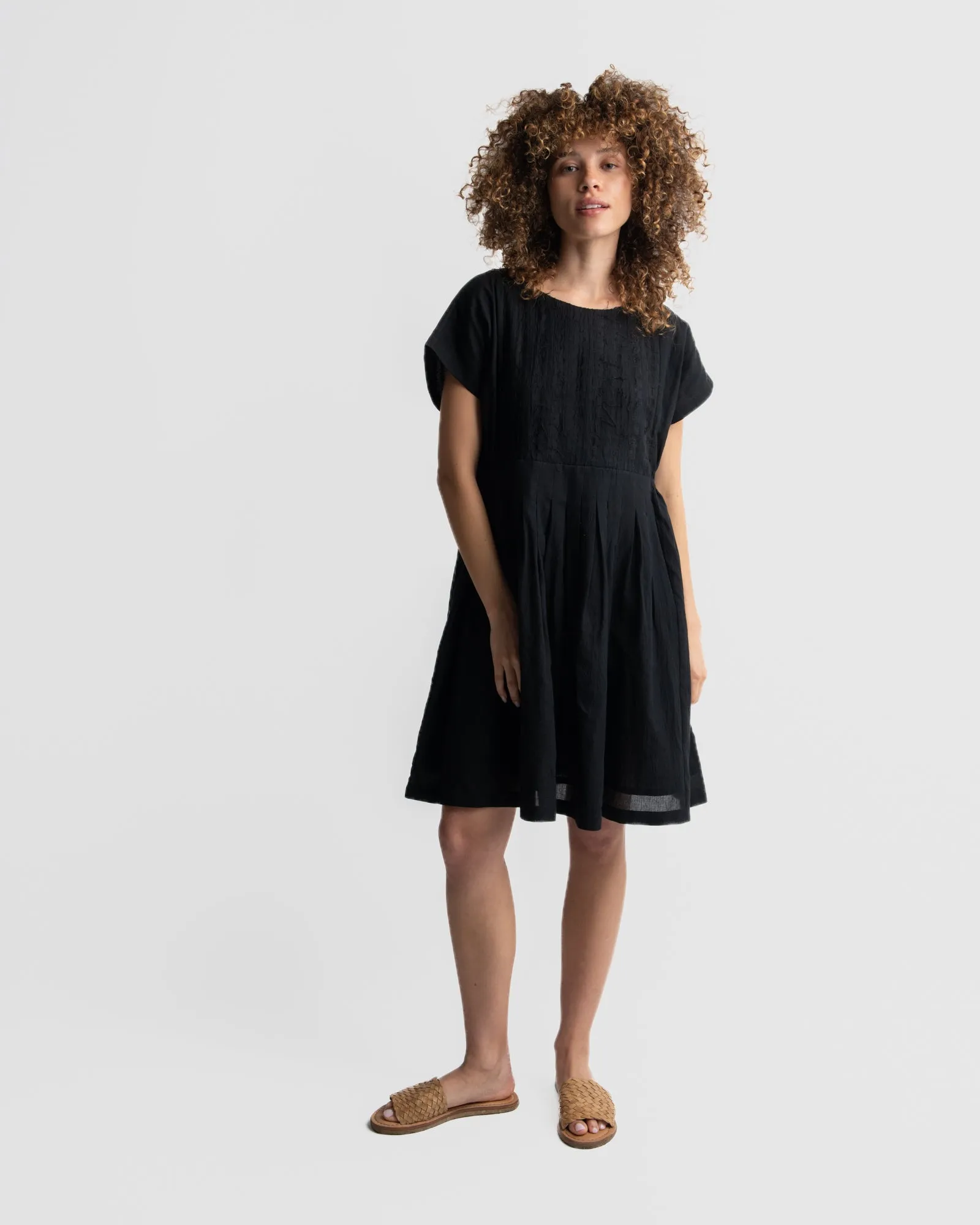 Black relaxed fit short dress