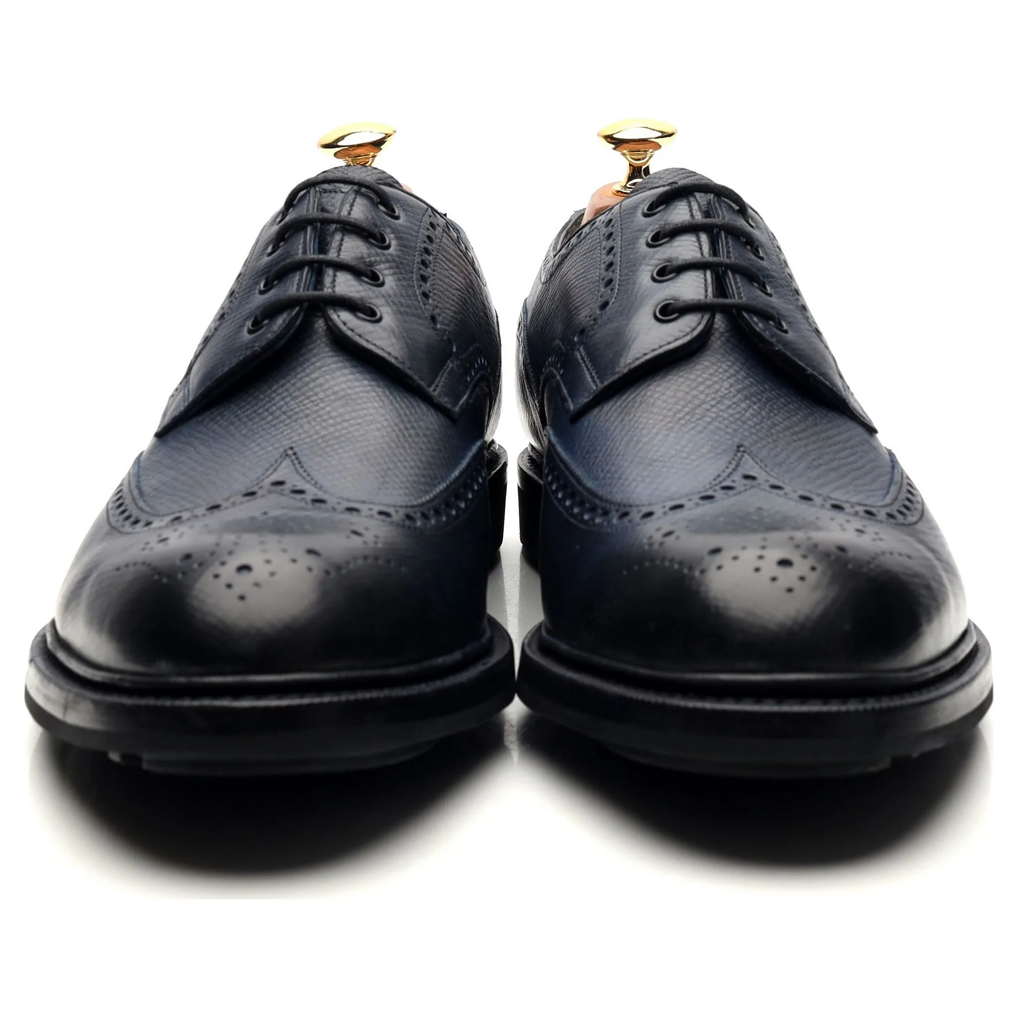 'Borrowdale' Navy Blue Leather Derby Brogues UK 10.5 E