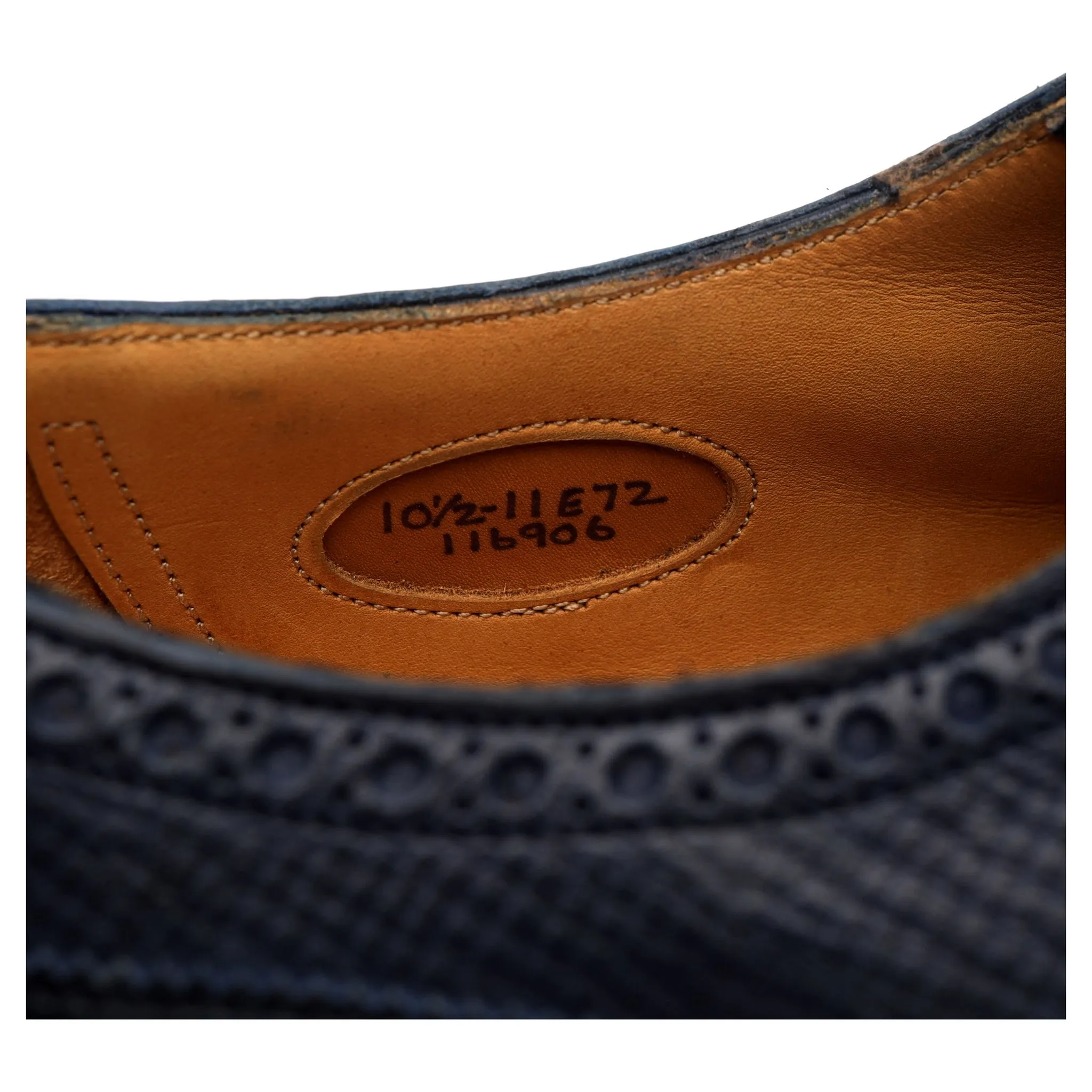 'Borrowdale' Navy Blue Leather Derby Brogues UK 10.5 E