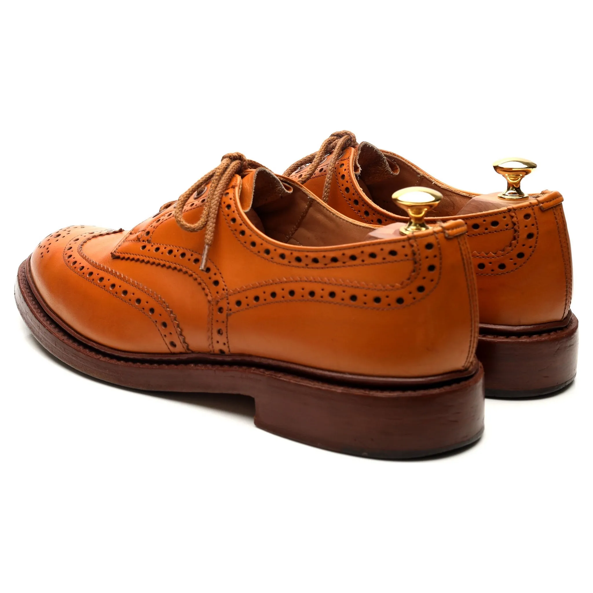 'Bourton' Tan Brown Leather Country Derby Brogues UK 9.5