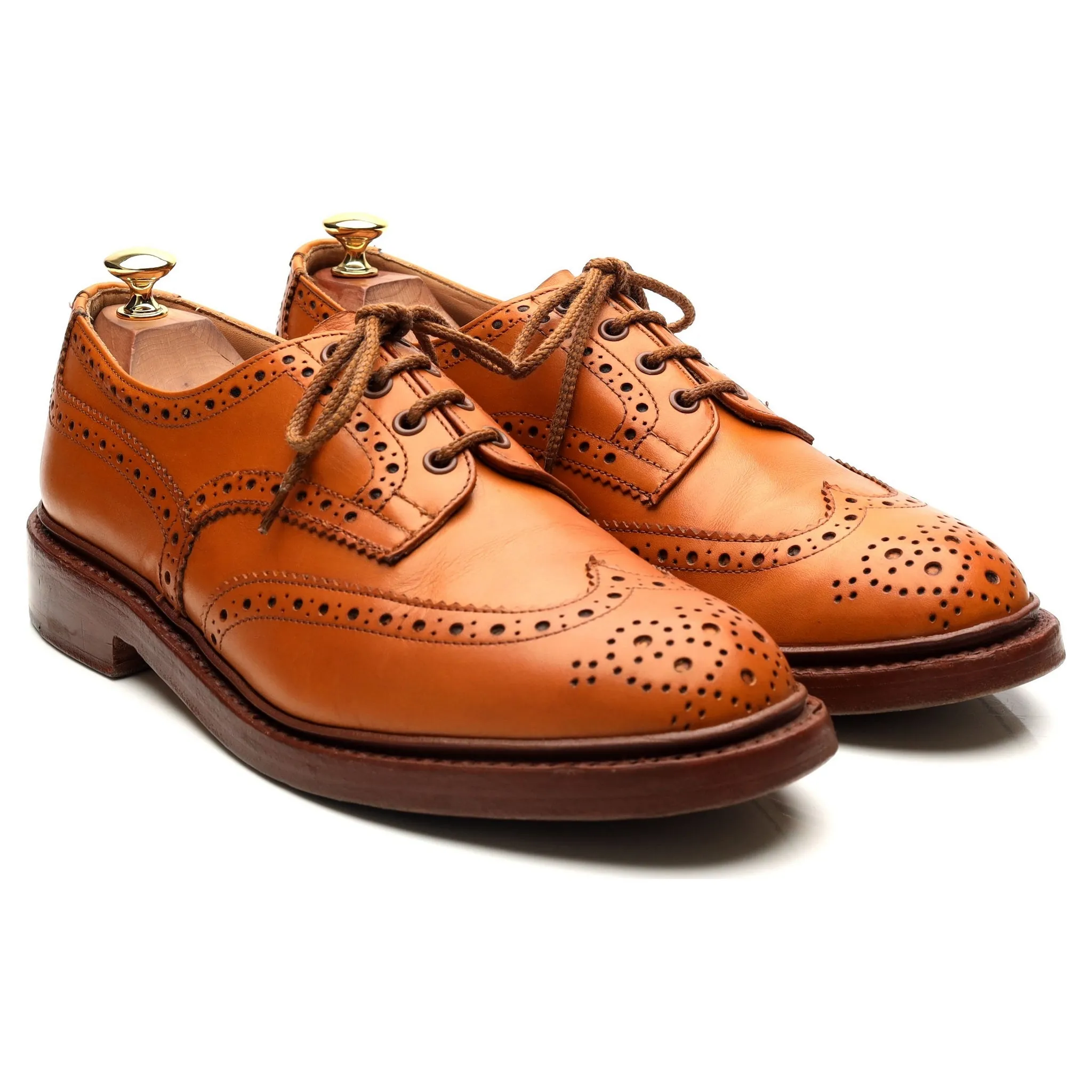 'Bourton' Tan Brown Leather Country Derby Brogues UK 9.5