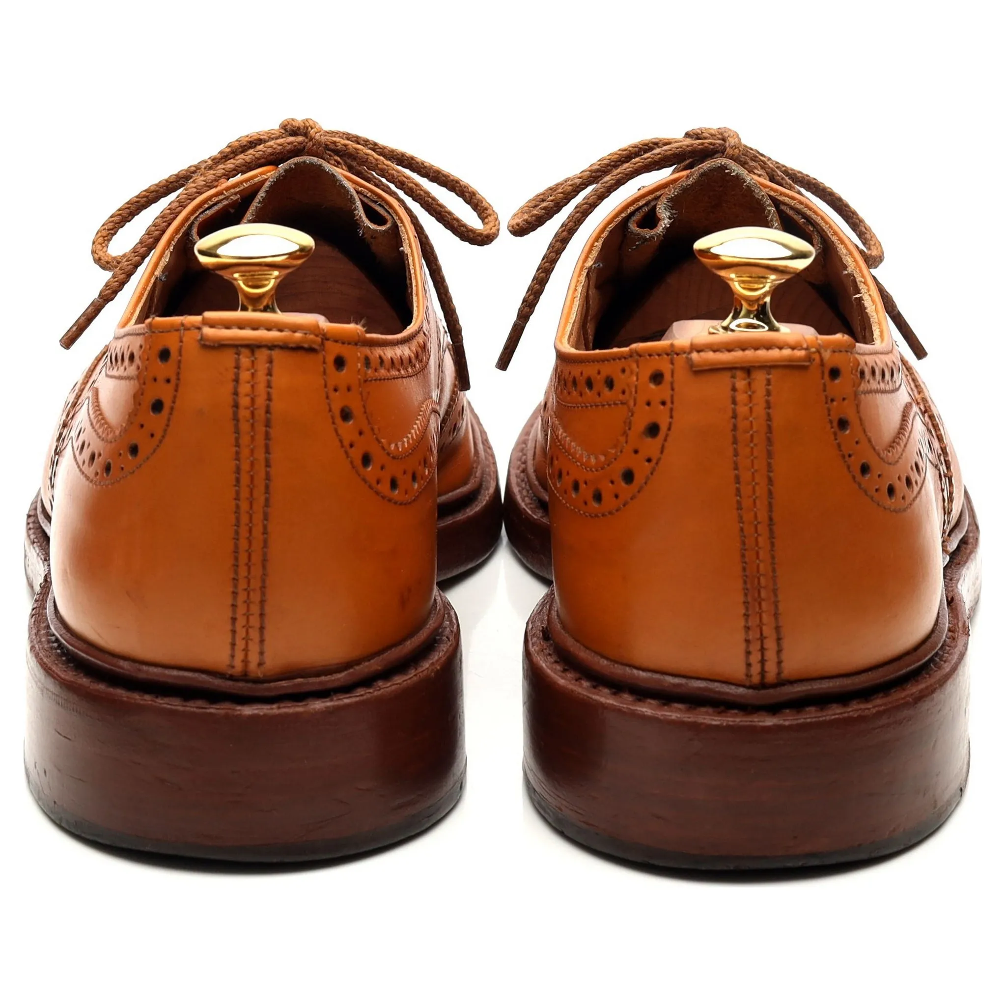 'Bourton' Tan Brown Leather Country Derby Brogues UK 9.5