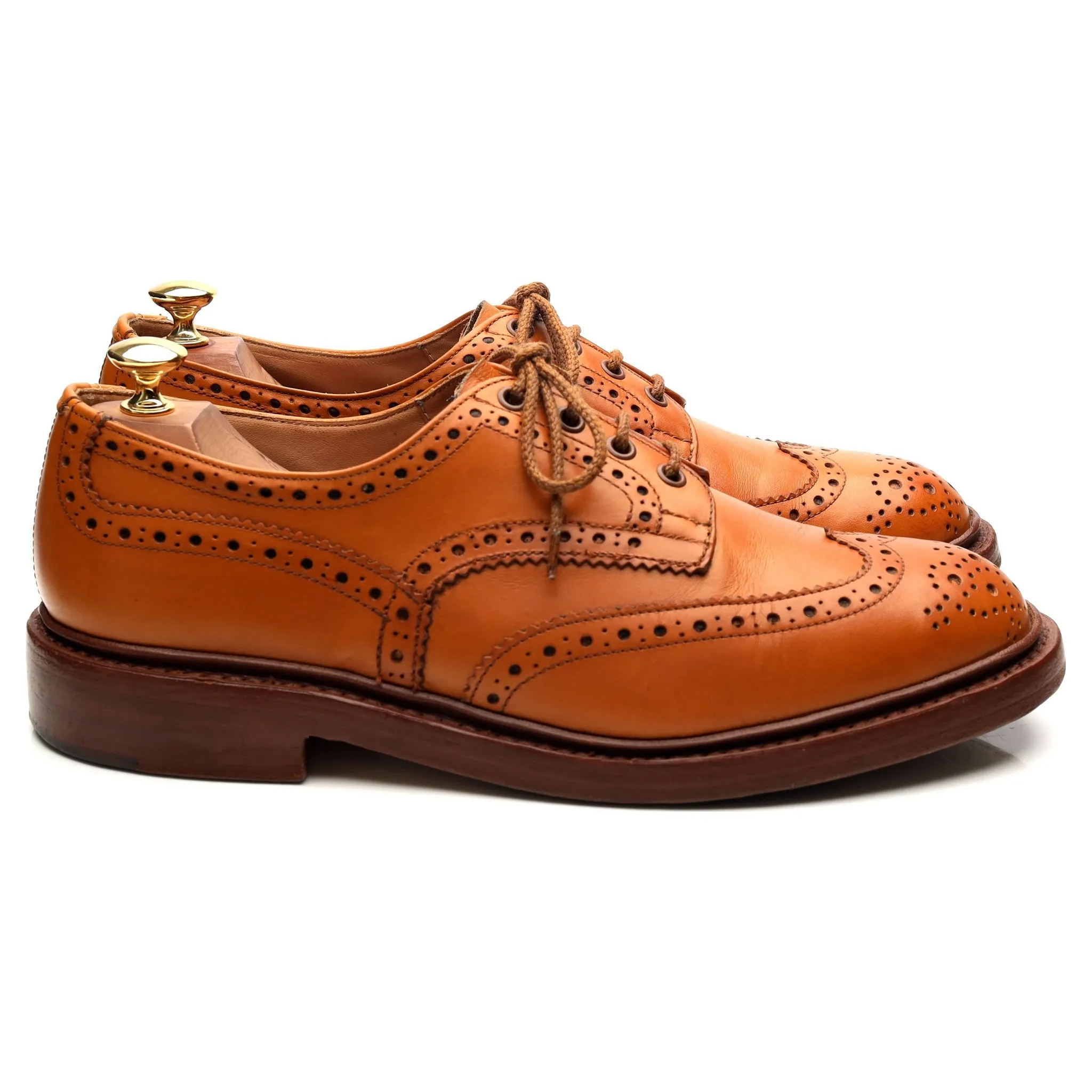 'Bourton' Tan Brown Leather Country Derby Brogues UK 9.5