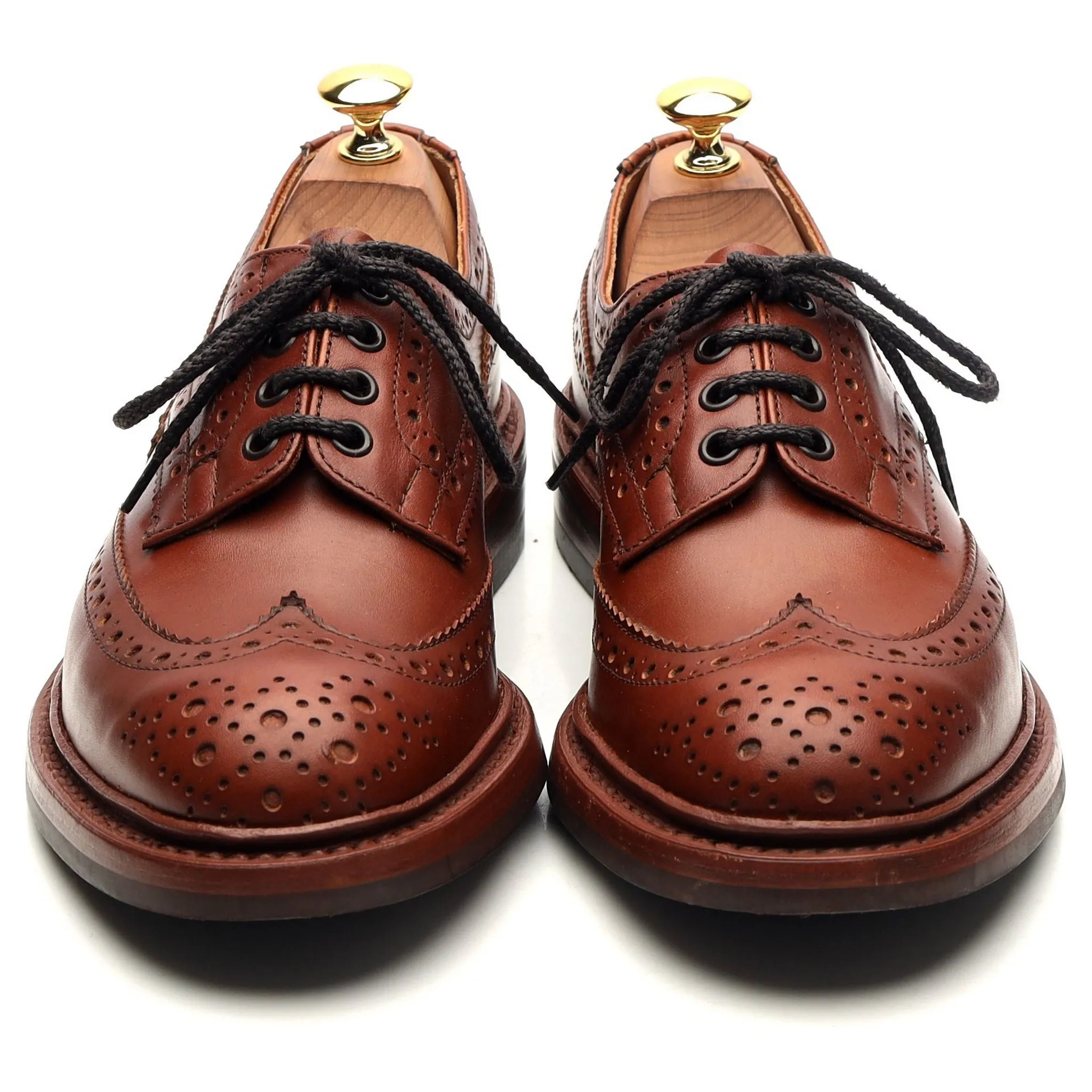 'Bourton' Tan Brown Leather Derby Brogues UK 6