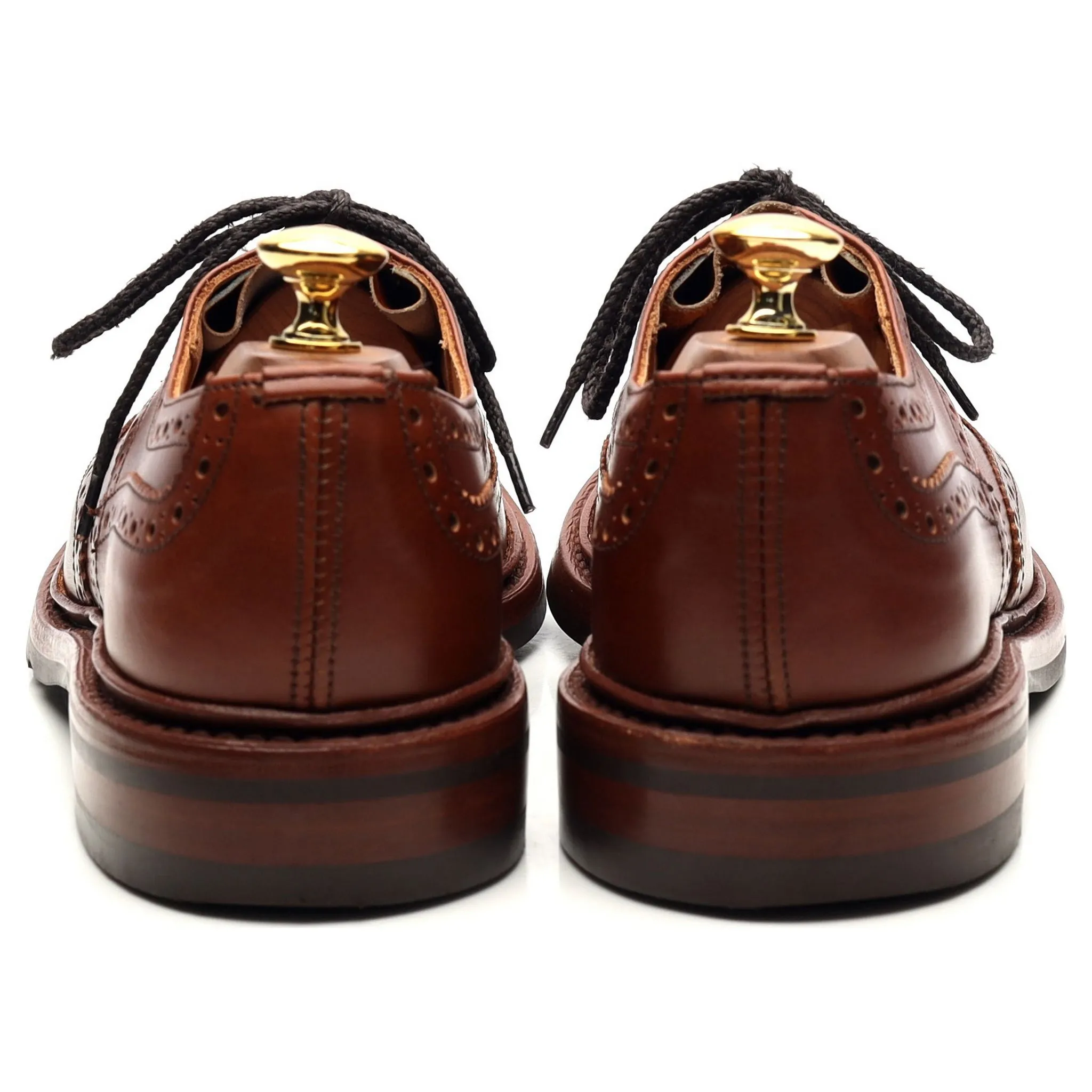 'Bourton' Tan Brown Leather Derby Brogues UK 6