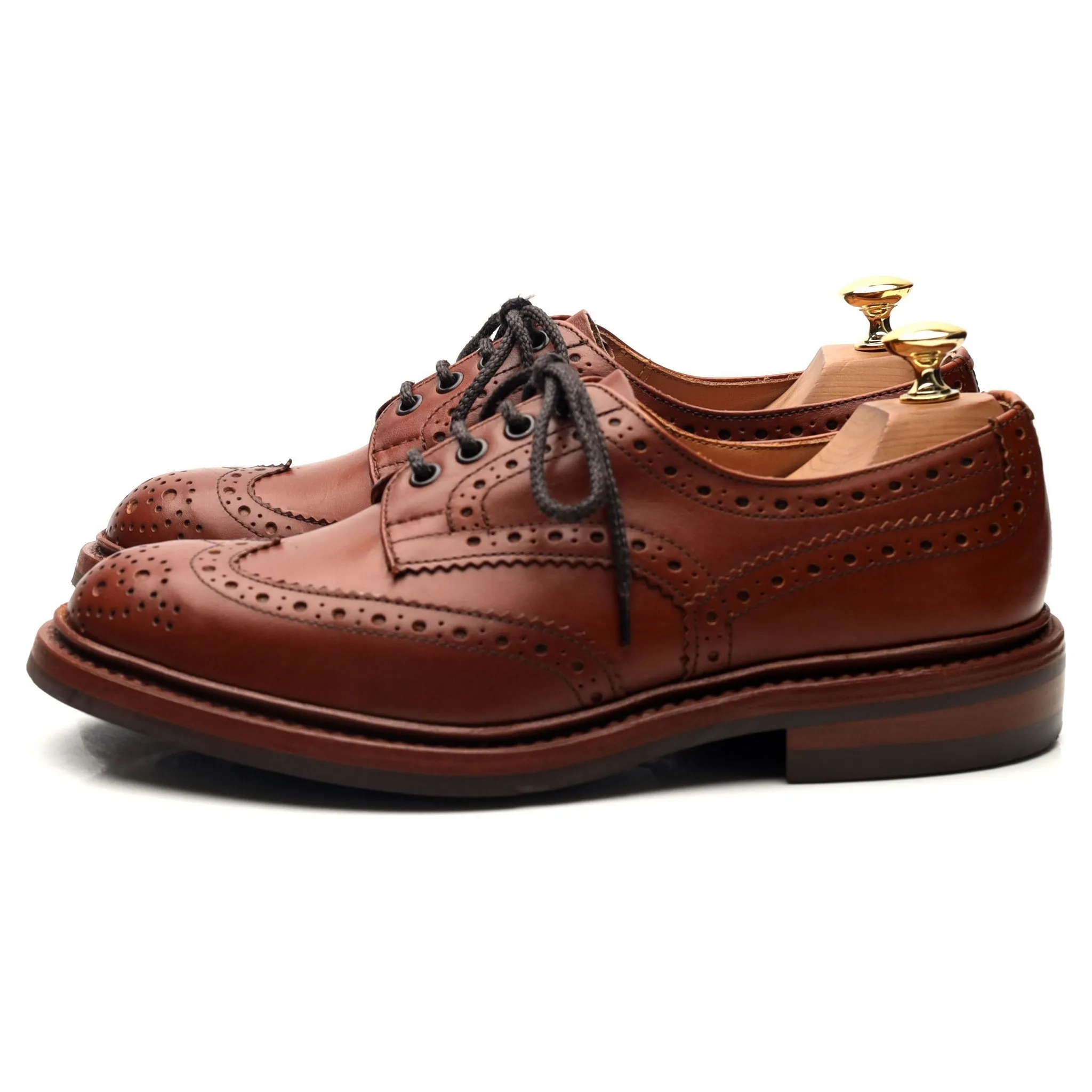 'Bourton' Tan Brown Leather Derby Brogues UK 6