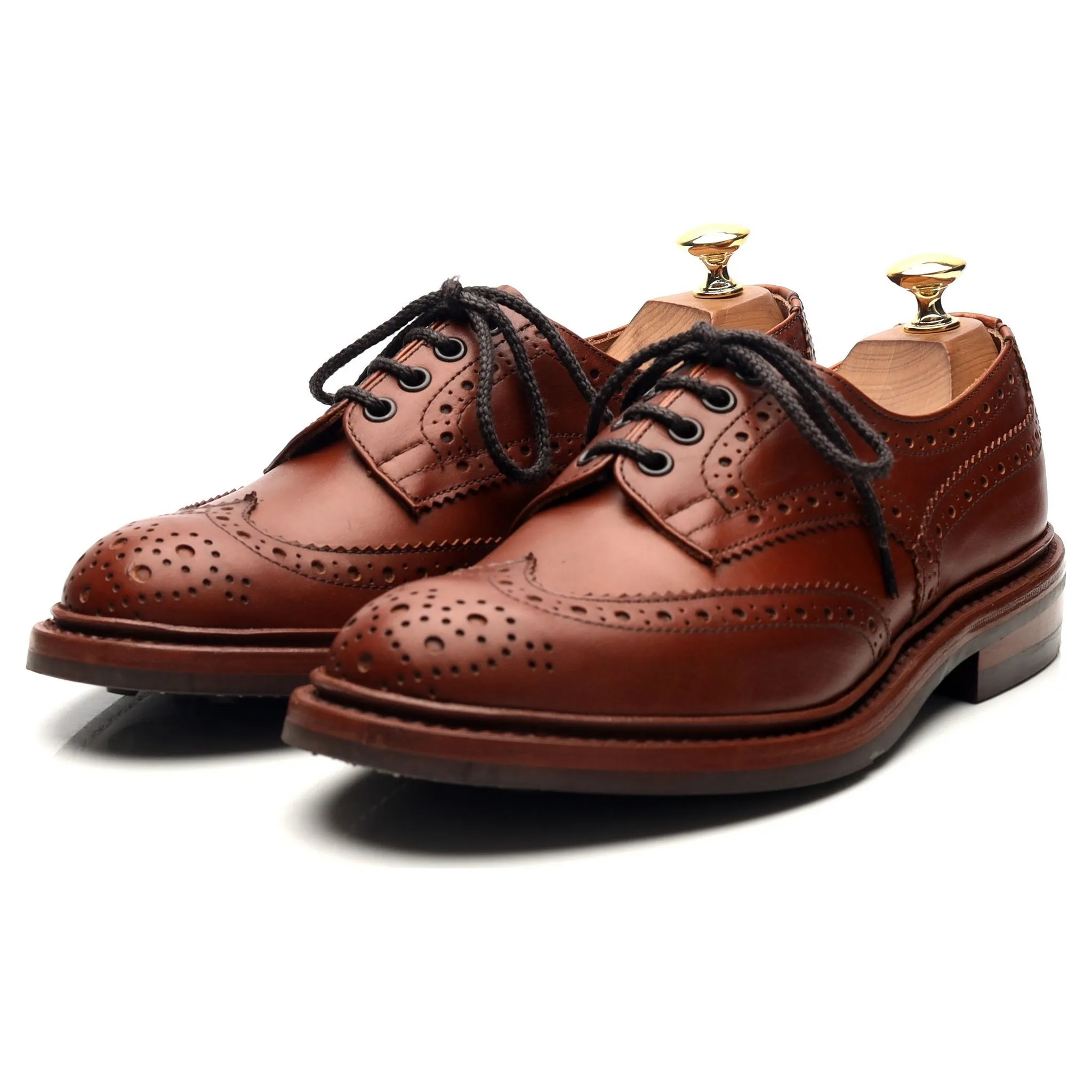 'Bourton' Tan Brown Leather Derby Brogues UK 6