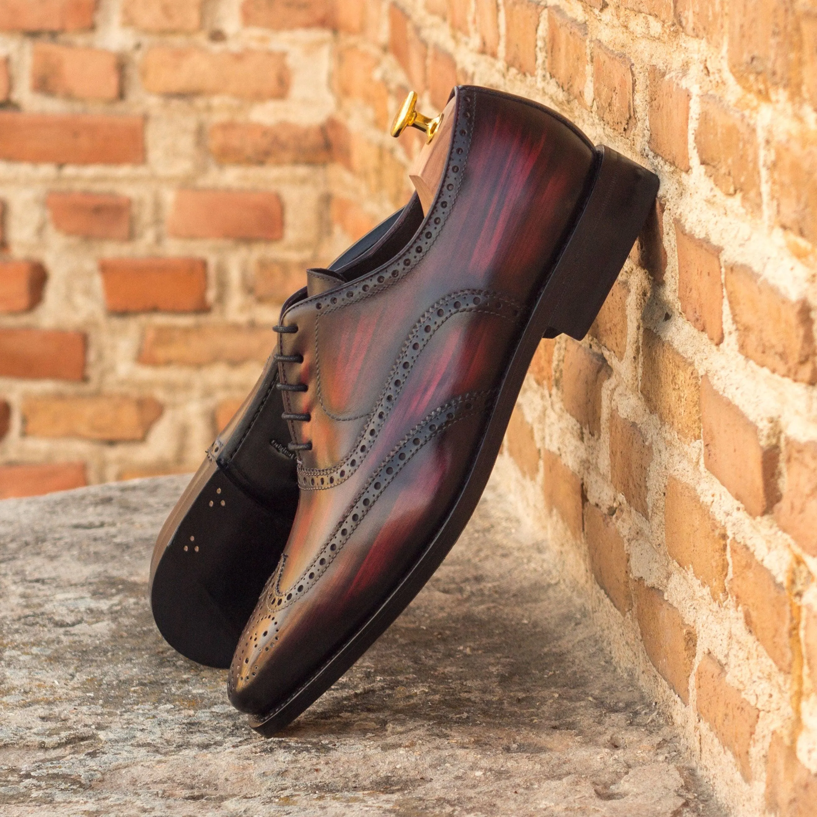 Burgundy Patina Leather Brogues