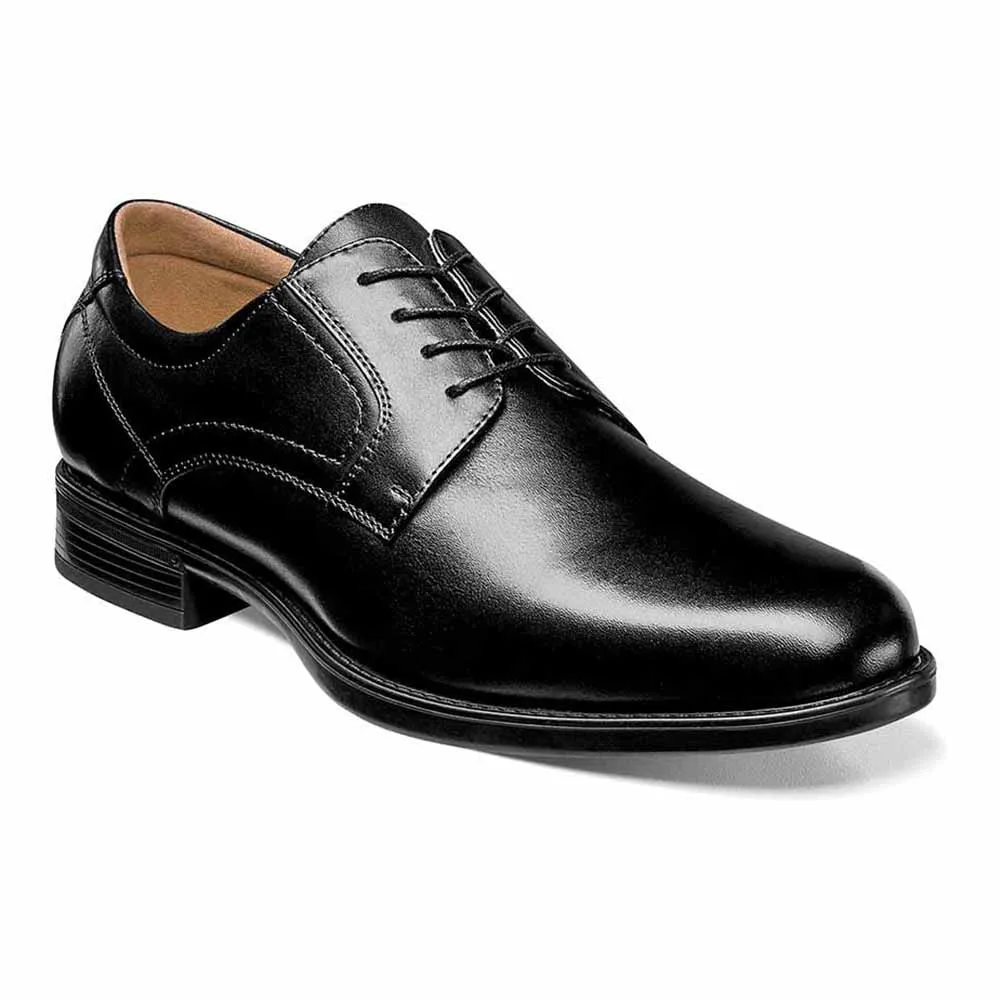 Florsheim Midtown Black Leather Plain Toe Oxfords