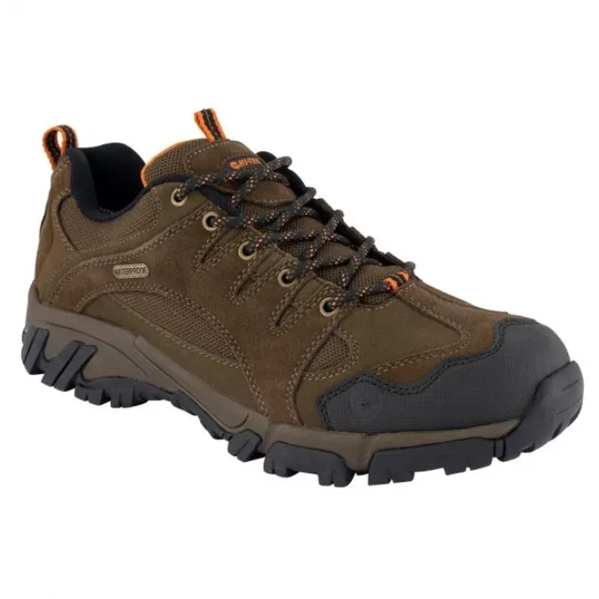 Hi-Tec Mens Walking Shoe Auckland II WP Brown/Black/Burnt Orange