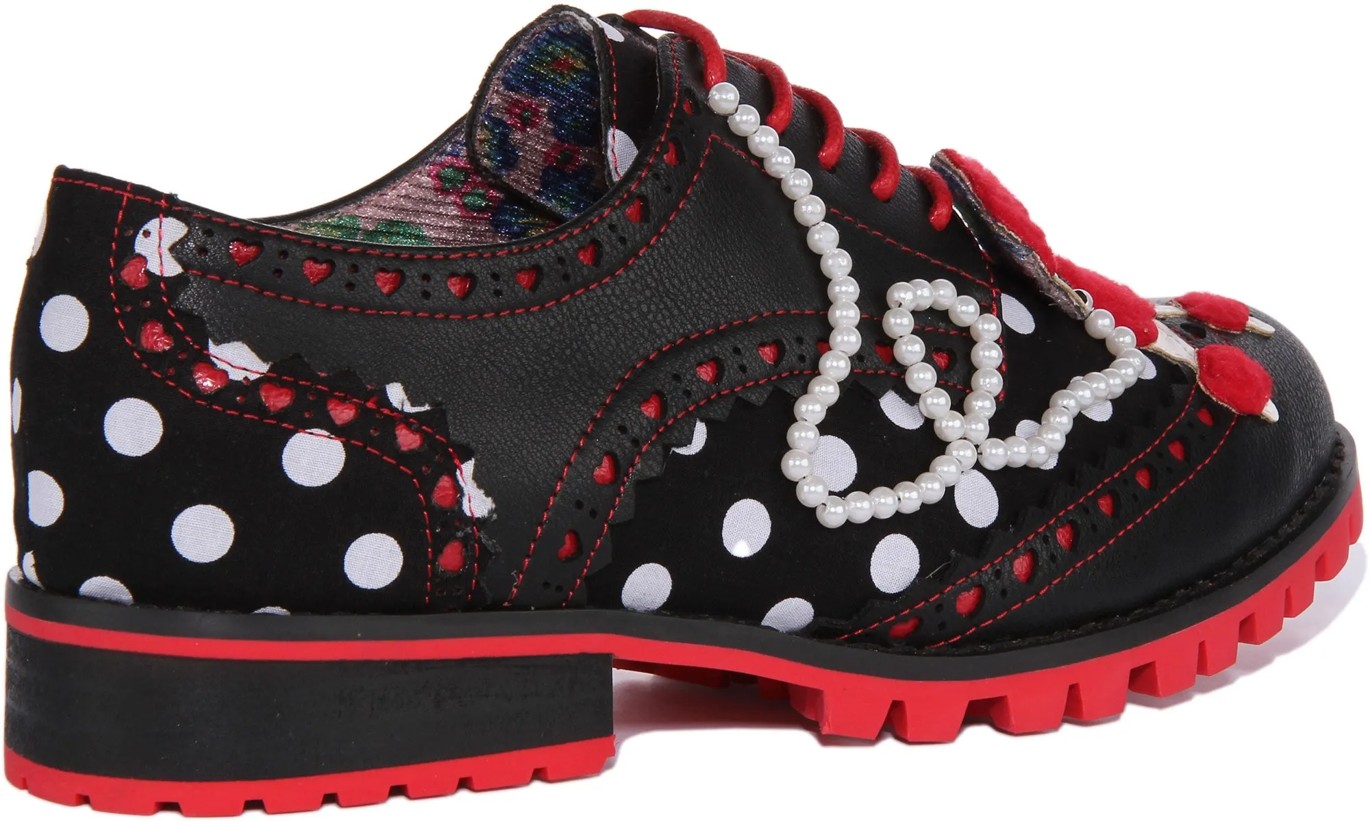 Irregular Choice Sockhop Sweetie In Black Red For Women