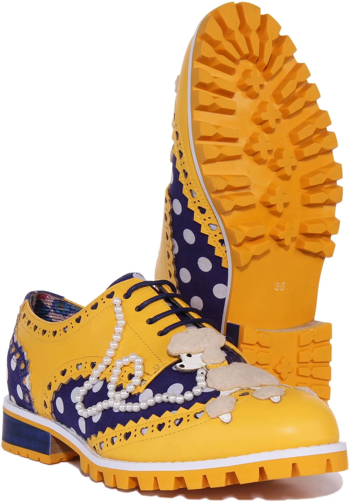 Irregular Choice Sockhop Sweetie In Blue Yellow For Women