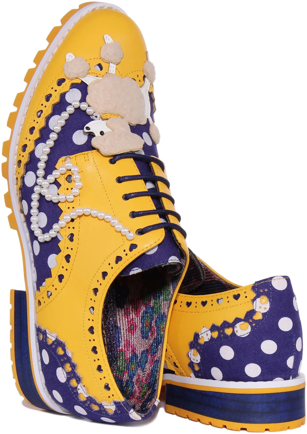 Irregular Choice Sockhop Sweetie In Blue Yellow For Women