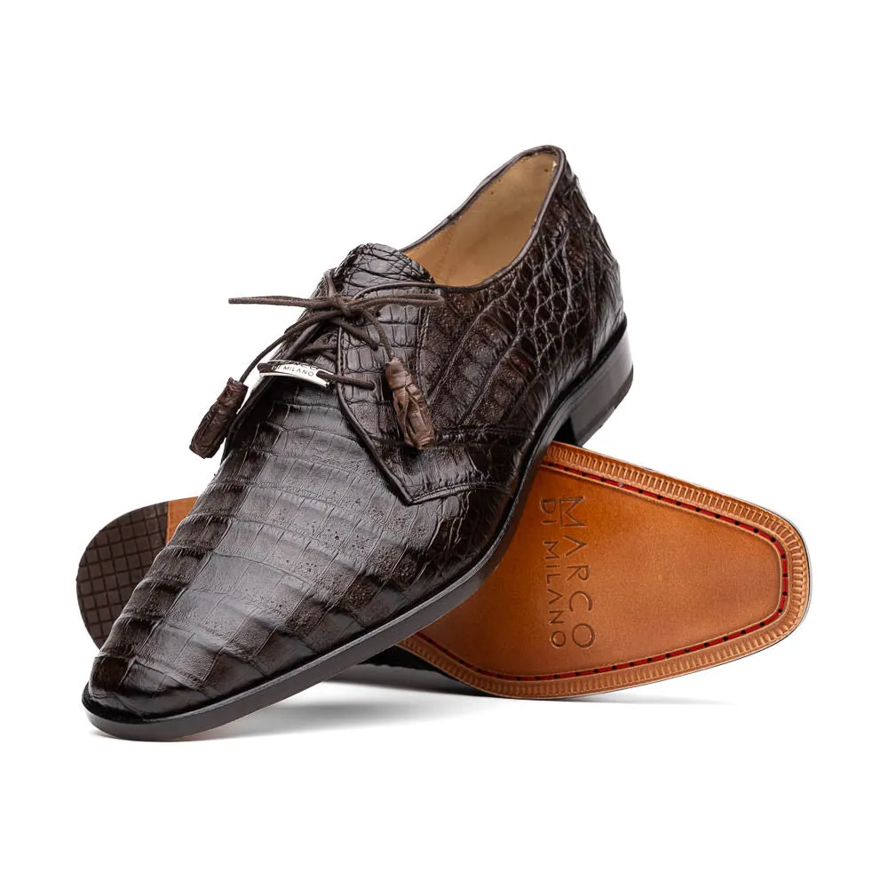 Marco Di Milano Lacio Derby Brown Caiman Shoes