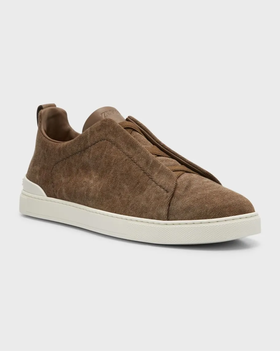 Men's canvas slip-ons with triple stitching ZEGNA