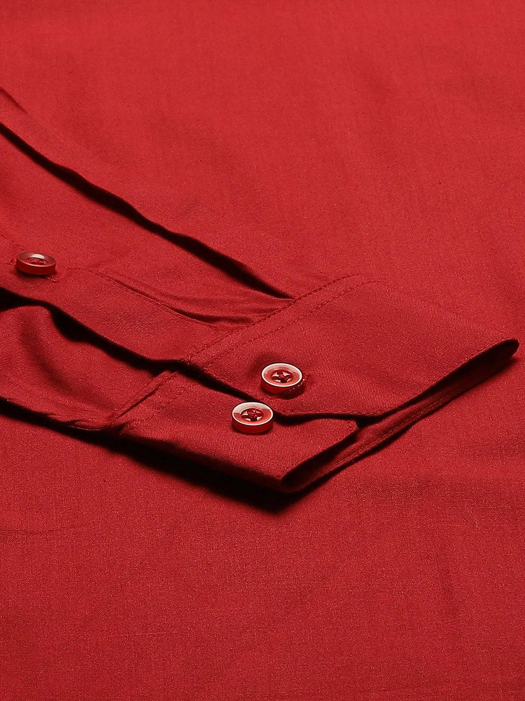 Men's Cotton Red Classic Formal Shirt - Sojanya