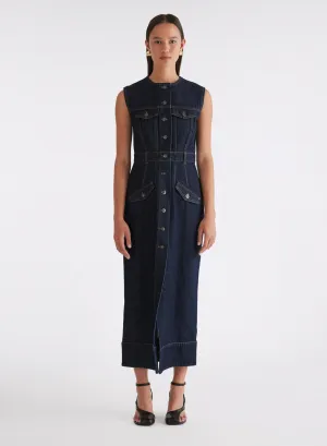 PAIGE DRESS (INDIGO)