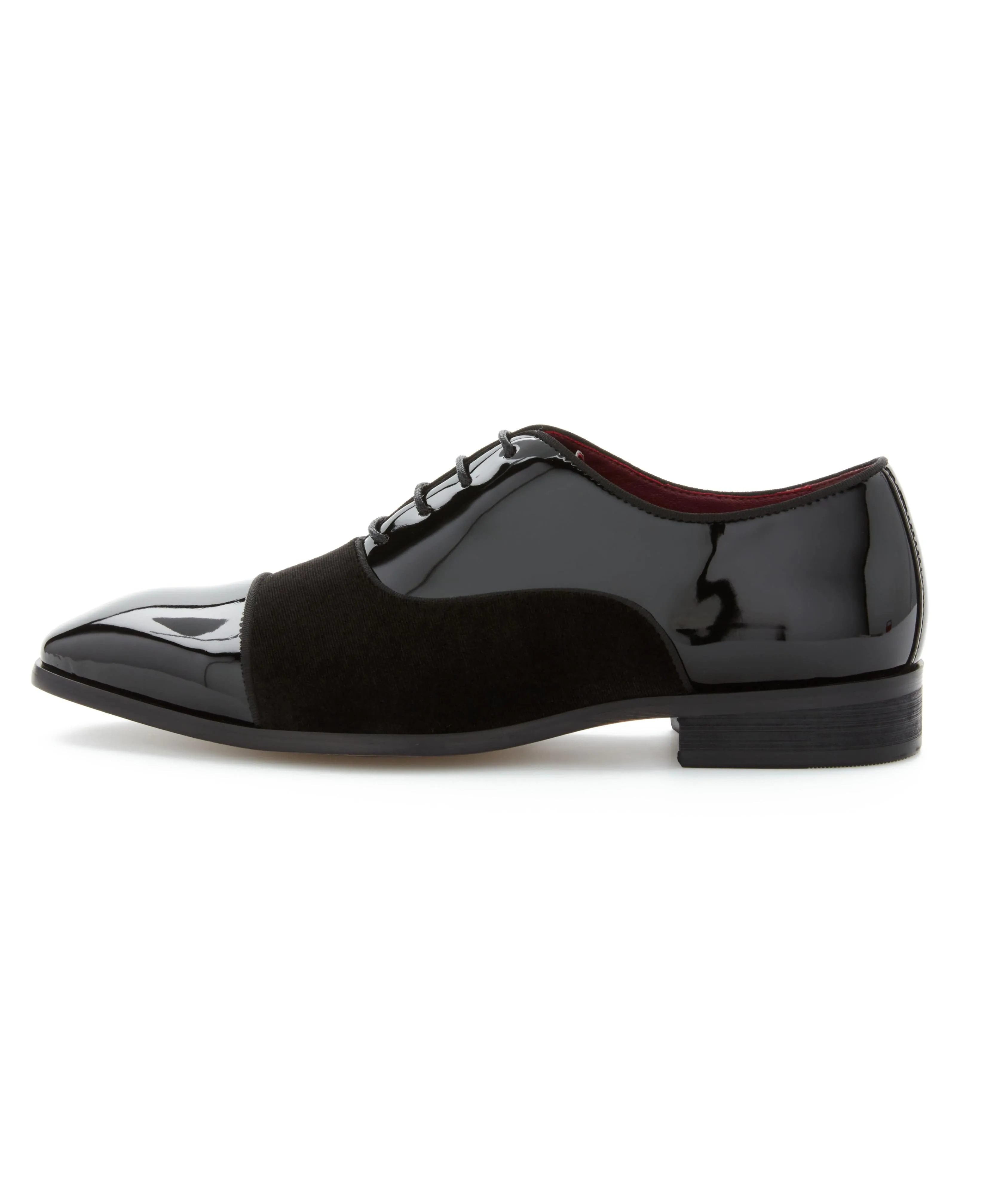 Patent Velvet Cap Toe Oxford