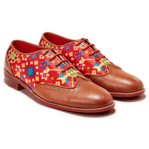 Patola Brogues Men – Crimson