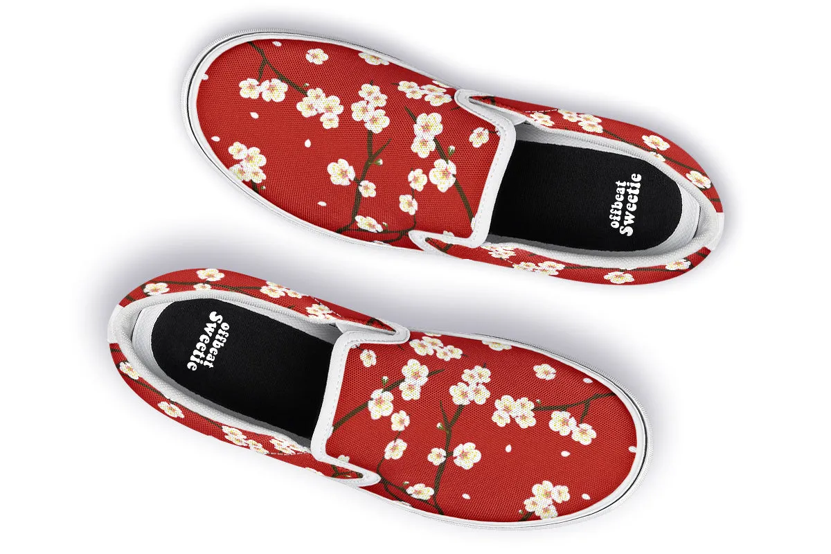 Plum Blossoms Slip Ons