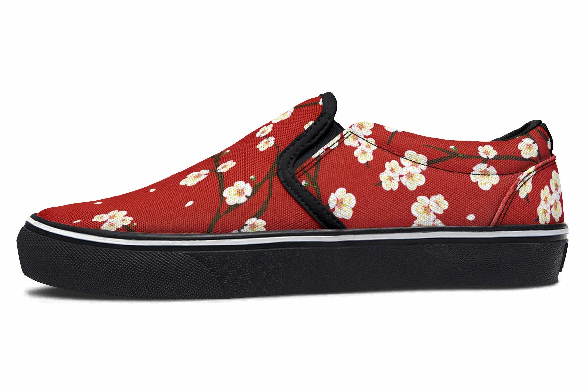 Plum Blossoms Slip Ons