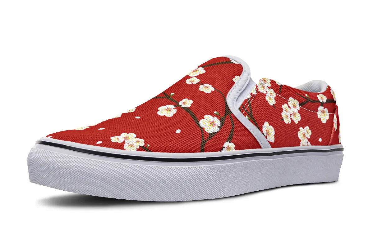 Plum Blossoms Slip Ons