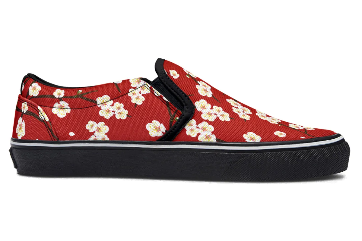 Plum Blossoms Slip Ons