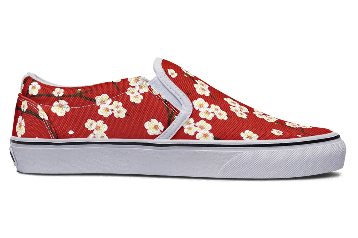 Plum Blossoms Slip Ons