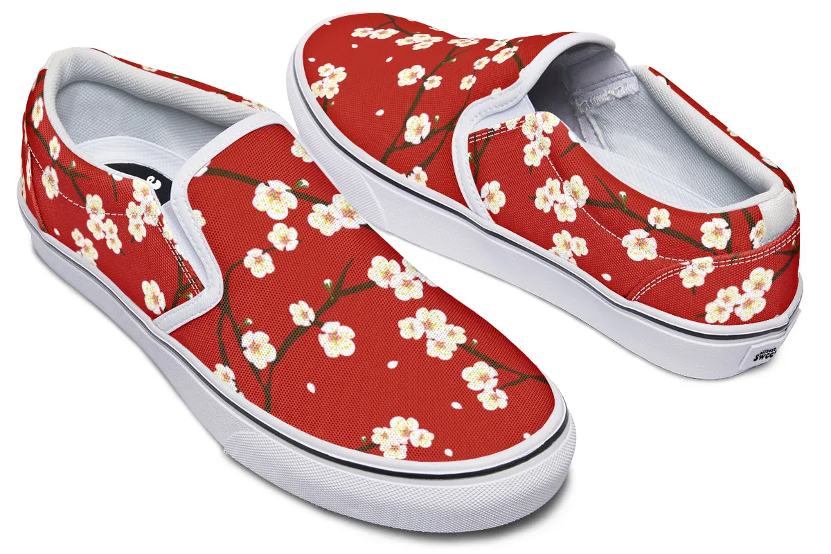 Plum Blossoms Slip Ons