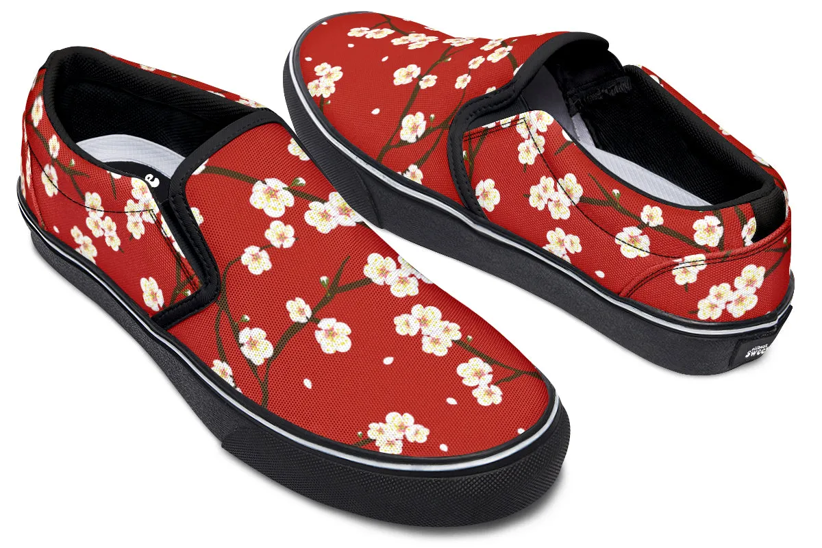 Plum Blossoms Slip Ons