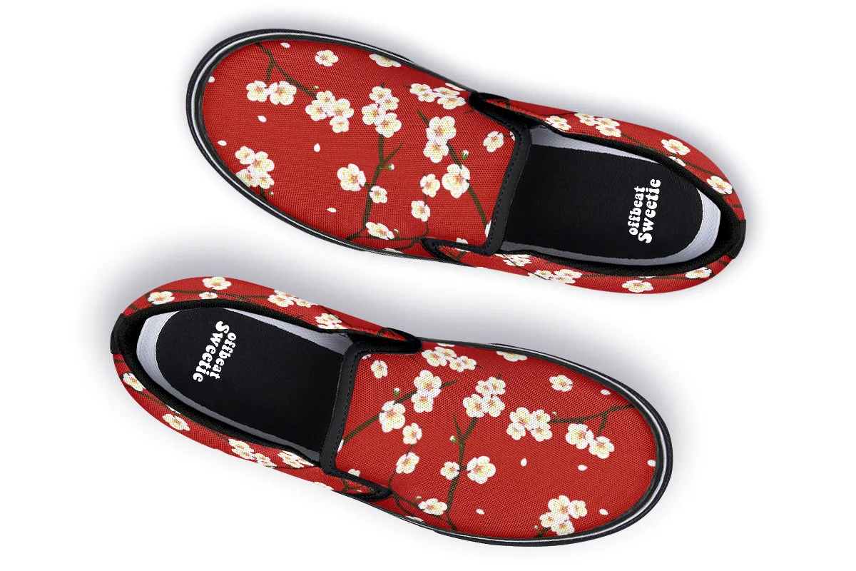 Plum Blossoms Slip Ons