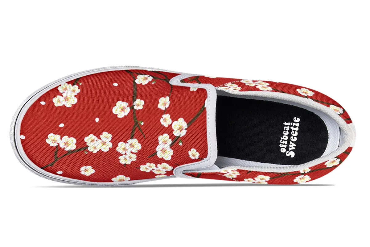 Plum Blossoms Slip Ons