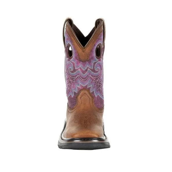 Rocky Children’s and Youth Original Ride Brown & Purple Western Boots RKW0302