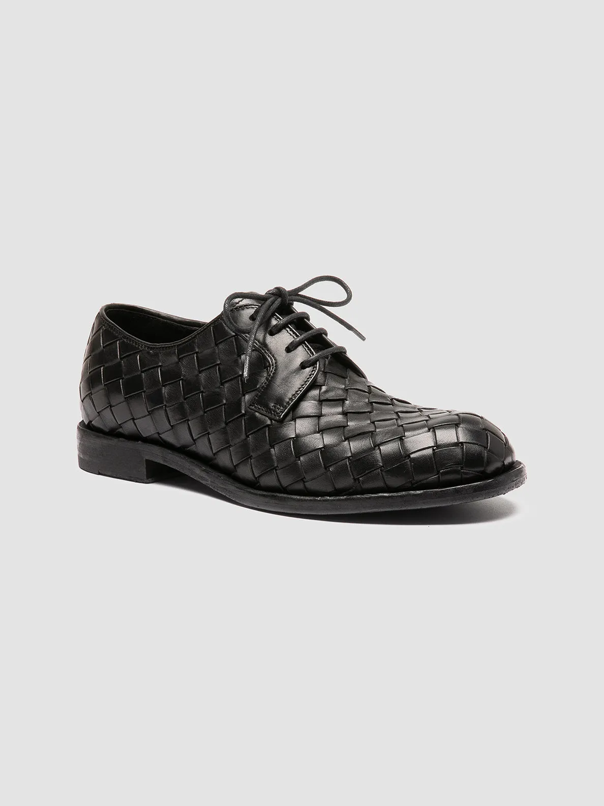 RUGGED 007 - Black Leather Derby Shoes