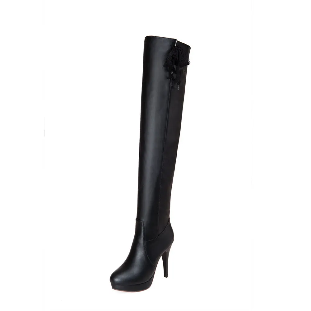 Stiletto heels over the knee boots