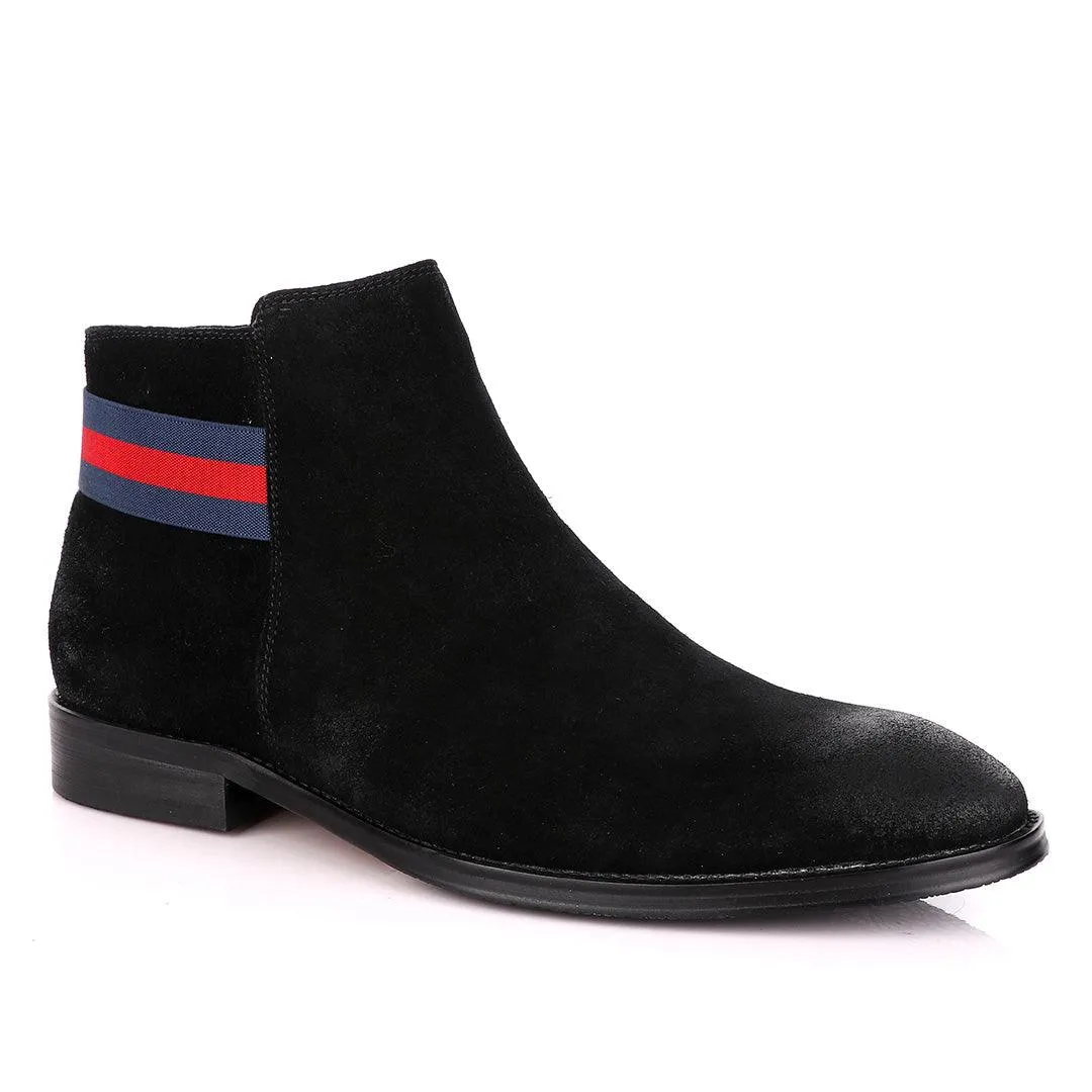 Terry Taylors Black Suede Chelsea Formal Boot.