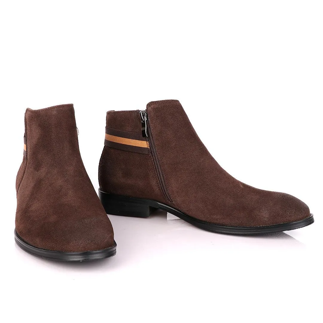 Terry Taylors Coffee Brown Suede Chelsea Formal Boot.