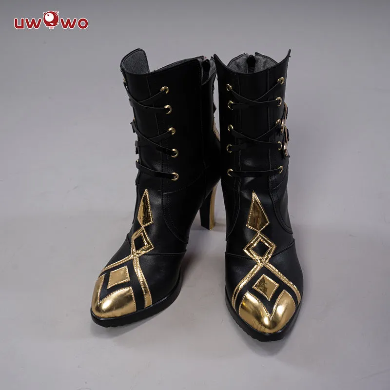 Uwowo Game Genshin Impact Cosplay Fatui Harbinger The Knave Arlecchino Costume Shoes Boots