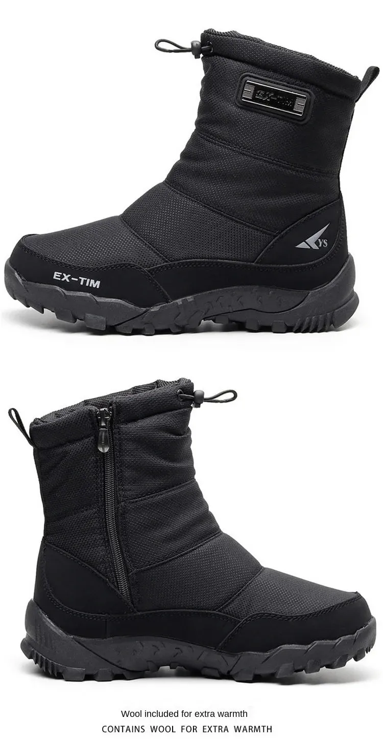 Warm Outdoor Boots Waterproof Wear Resistant Anti Slip Ankle Length