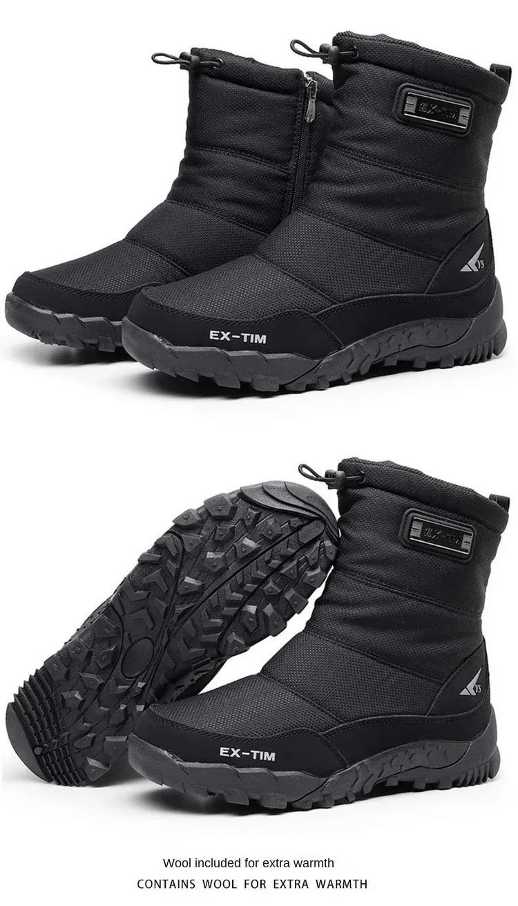 Warm Outdoor Boots Waterproof Wear Resistant Anti Slip Ankle Length