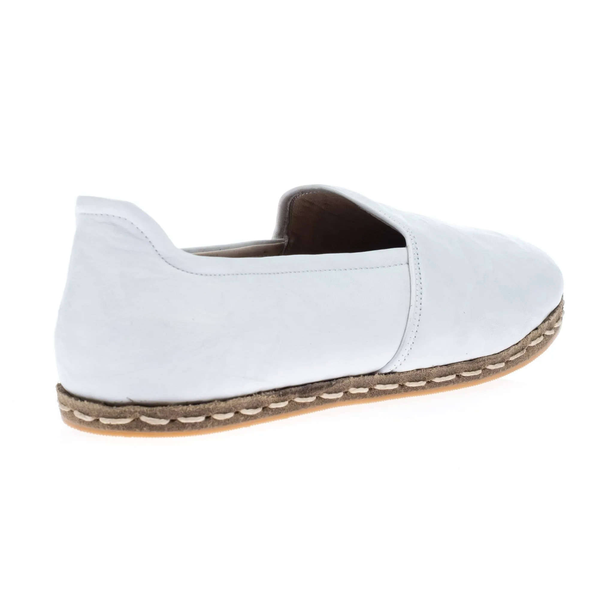 Women's Wrinkled White Slip On Shoes